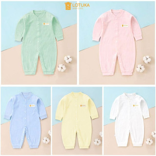 Bodysuit Dài Tay Cho Bé LOTUKA Chất Cotton Thông Hơi, Body Thu Đông Bé Trai Bé Gái, Bộ Liền Thân Dài Size 3-12kg