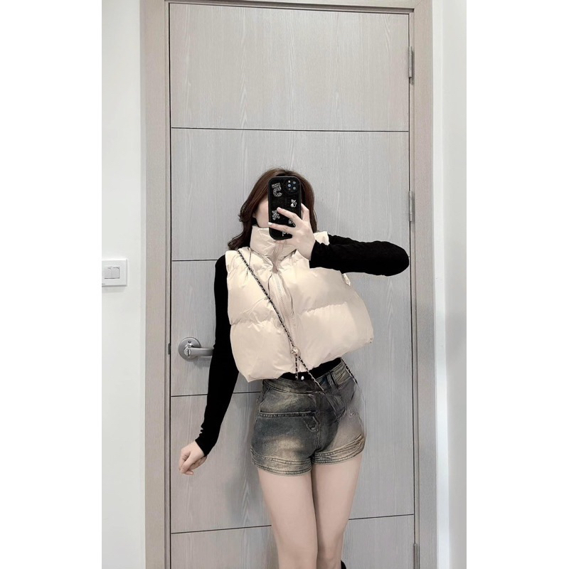 Áo phao croptop Quảng châu