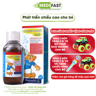 Fitobimbi Calcio Bimbi - Bổ Sung Canxi,Vitamin D Giúp Bé Hấp Thụ Phát Triển Chiều Cao - Nhập khẩu từ Ý - Chai 200ml