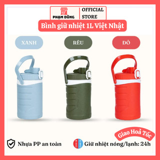 Bình giữ nhiệt 1 lít Việt Nhật , bình nước nhựa giữ nhiệt 1l cao cấp VN 0116
