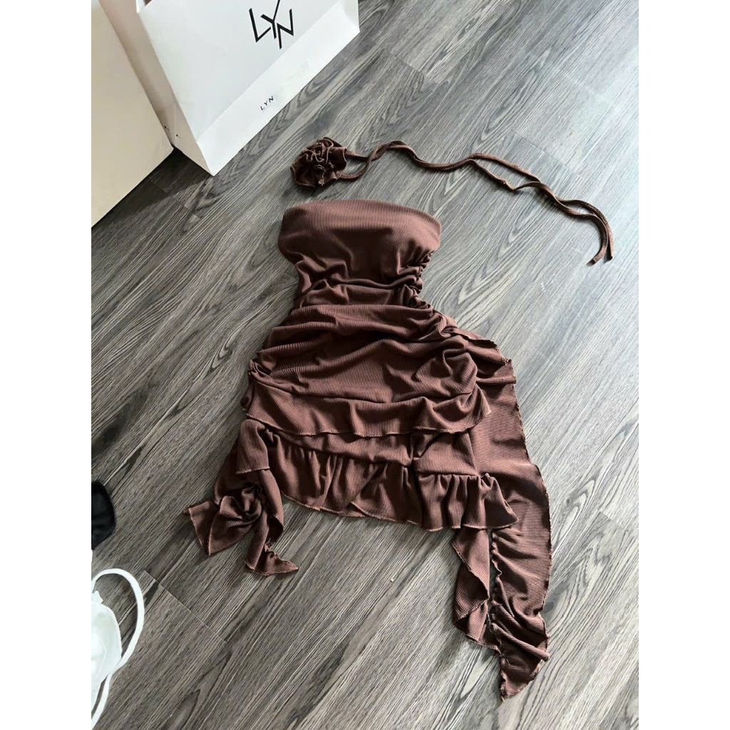 Đâm body cúp tua hai bên #váy tiểu thư