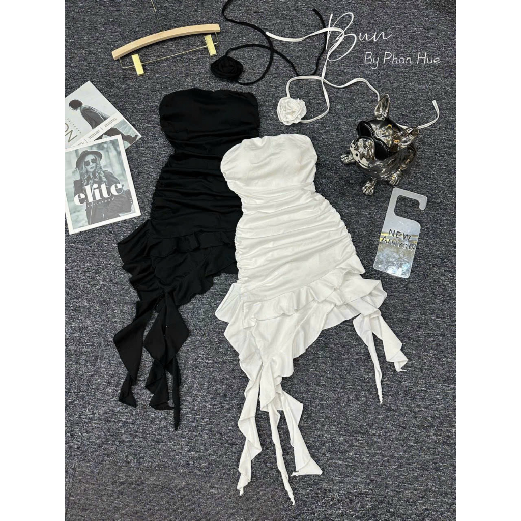 Đâm body cúp tua hai bên #váy tiểu thư