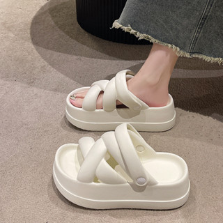 Dép sandal bánh mì quai chéo đế độn 6cm đơn giản phong cách Hàn Quốc Giày dép Đức Phúc