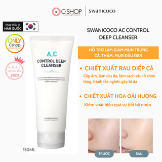 Sữa Rửa Mặt Hạn Chế Nhờn Mụn SWANICOCO AC CONTROL DEEP CLEANSER_Mỹ phẩm Hàn Quốc chính hãng
