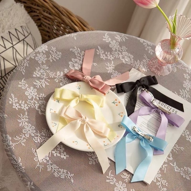 Kẹp Tóc Bấm Nơ Lụa 2 Tầng Nữ Tính - KEP1597 - BCorner