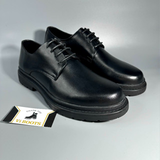 Giày modern derby da bò nappan mũi tròn đế cao su khâu viền đế, giày tây nam derby da thật kiểu dáng công sở hiện đại