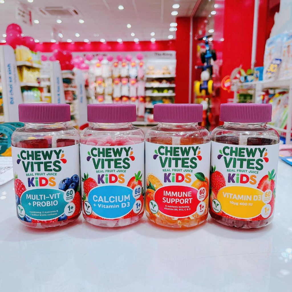 Thực phẩm bổ sung CHEWY VITES KIDS CALCIUM + VITAMIN D3