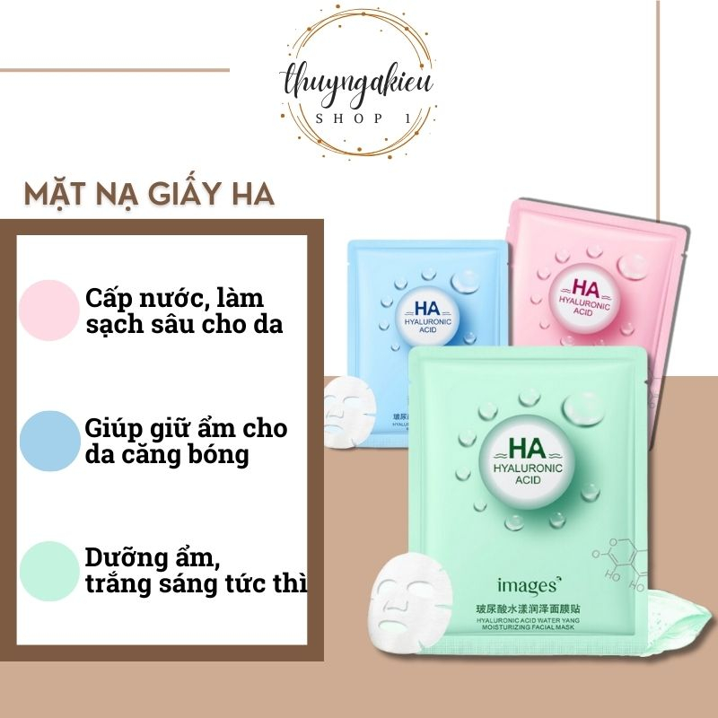 Mặt nạ giấy HA  dưỡng sáng da mụn cấp ẩm thải độc