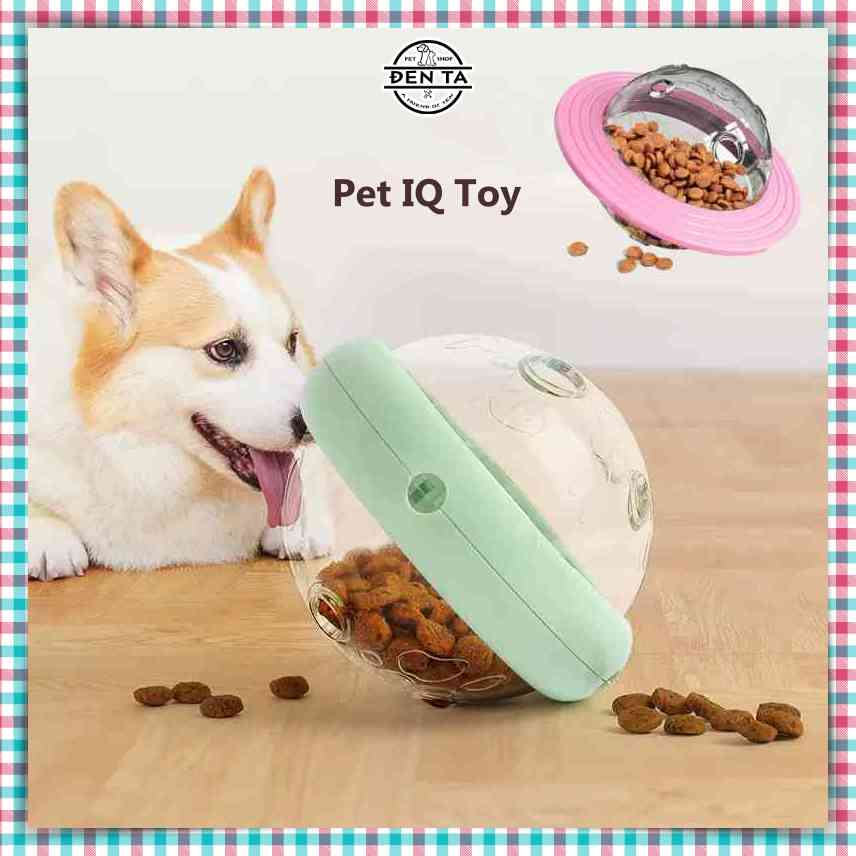 Đồ chơi đĩa bay UFO rơi hạt cho chó mèo luyện ăn chậm tự chơi IQ tương tác - Đen Ta pet shop