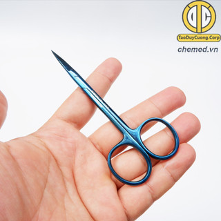 Kéo cắt chỉ thẳng full xanh 11,5 cm