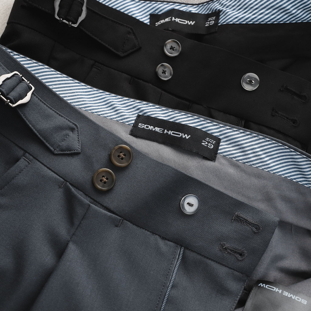 Quần Tây Nam Formal Side Tab 2B, Chất Liệu Vải Cotton Thoải Mái, QT0011, SOMEHOW
