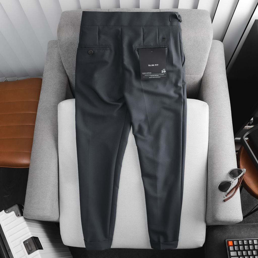 Quần Tây Nam Formal Side Tab 2B, Chất Liệu Vải Cotton Thoải Mái, QT0011, SOMEHOW