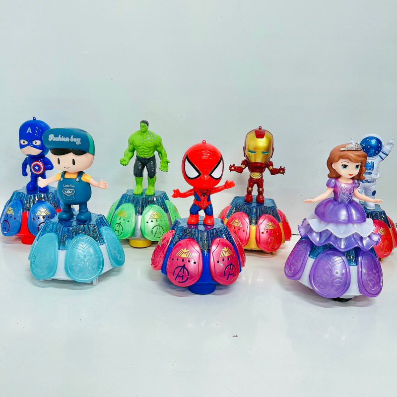 Đồ chơi Siêu nhân nhện, Captain America, Phi hành gia biết đi,có đèn và nhạc, lồng đèn Trung Thu cho bé trai