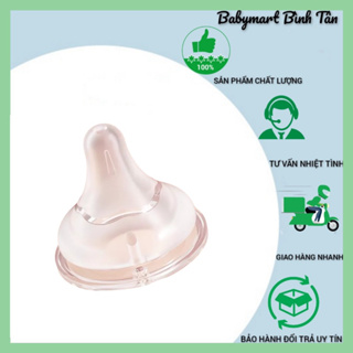 Núm ti bình sữa silicon thế hệ 3, phù hợp bình sữa moyuum, pigeon, lansinoh và các bình cổ rộng khác
