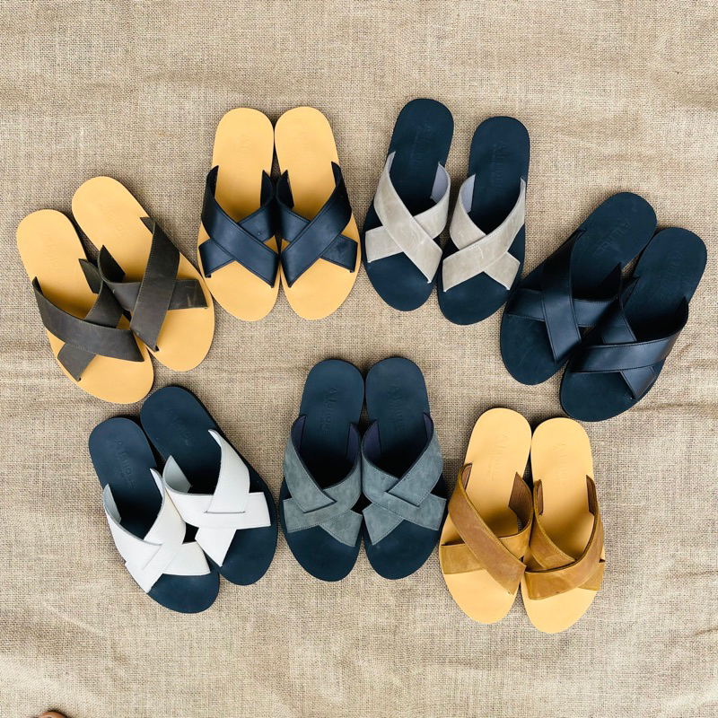 Dép Da Nam Cao Cấp Da Bò Thật Dép Quai Chéo Da Bò Thật Phong Cách Trẻ Trung CAT224