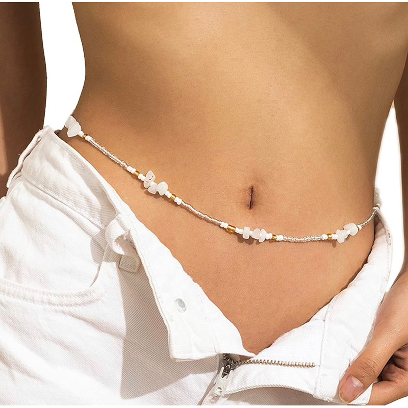 Vòng hạt cườm đá đeo eo đi biển / belly chain / body chain