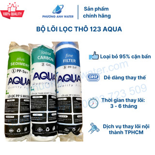 Bộ lõi lọc thô 123 chính hãng Aqua, lọc cặn rỉ sét dùng cho máy lọc nước