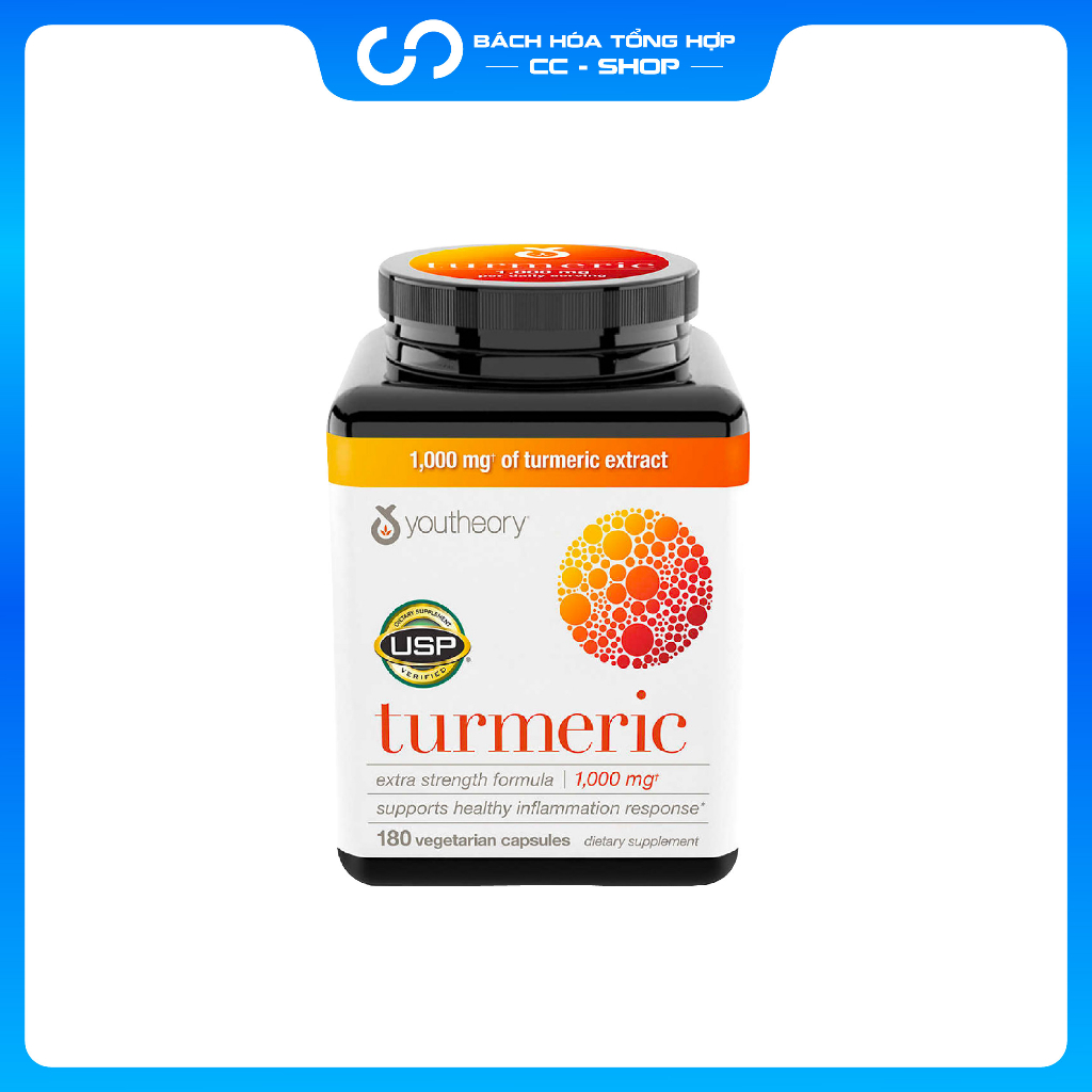 Viên Uống Tinh Chất Nghệ Youtheory Turmeric 180v - Mỹ date 08/2024