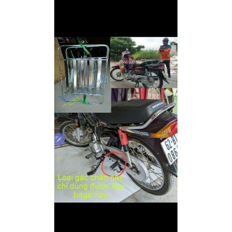 Baga chở hàng cho xe gắn máy theo loại.