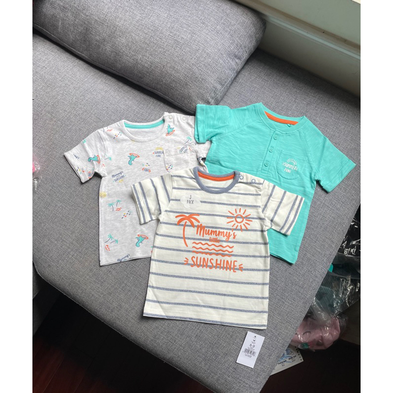 Set 3 áo bé trai size 6-9m, 9-12m