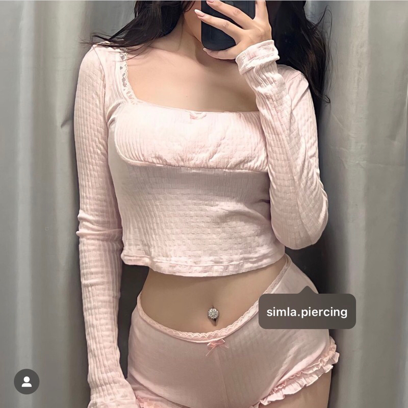 Khuyên rốn hoa khuyên rốn ngược Thép không gỉ  - Simla Body Jewelry