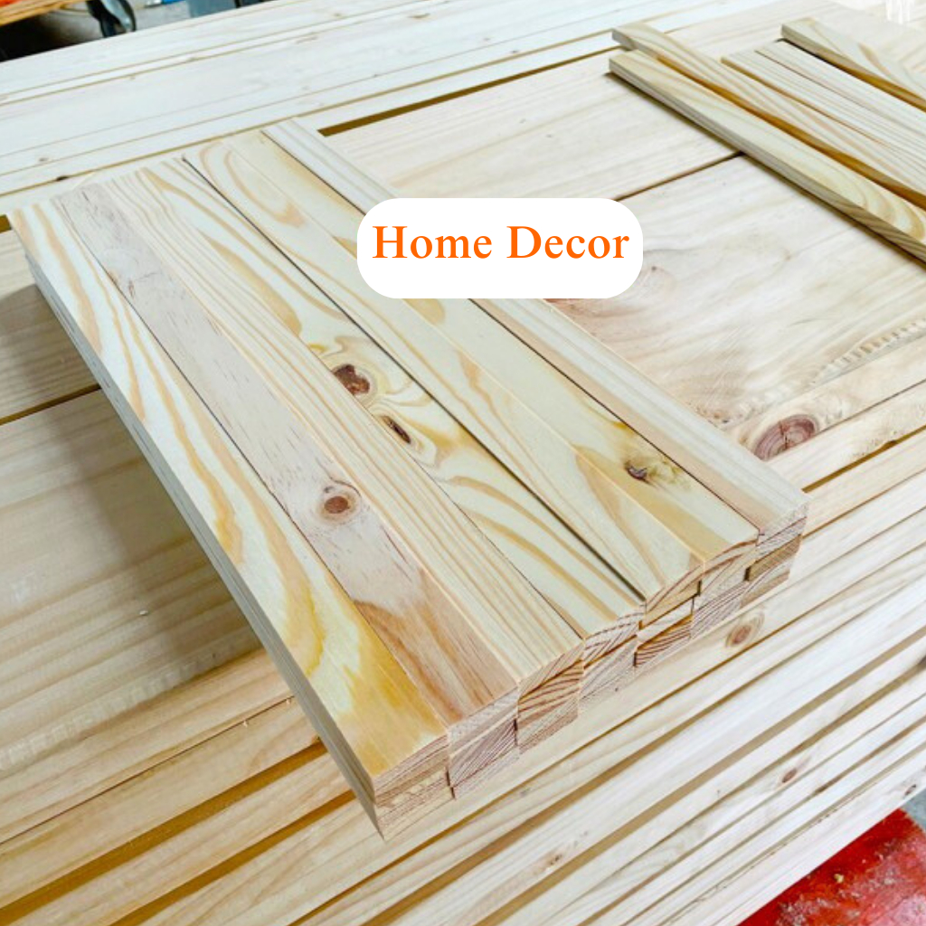 Thanh Nan Gỗ Thông Bào Sẵn Giá Rẻ, Gỗ Thông Xẻ Thanh Dày 1cm x 3cm x Dài 50cm Dùng Làm Nẹp Chỉ Decor