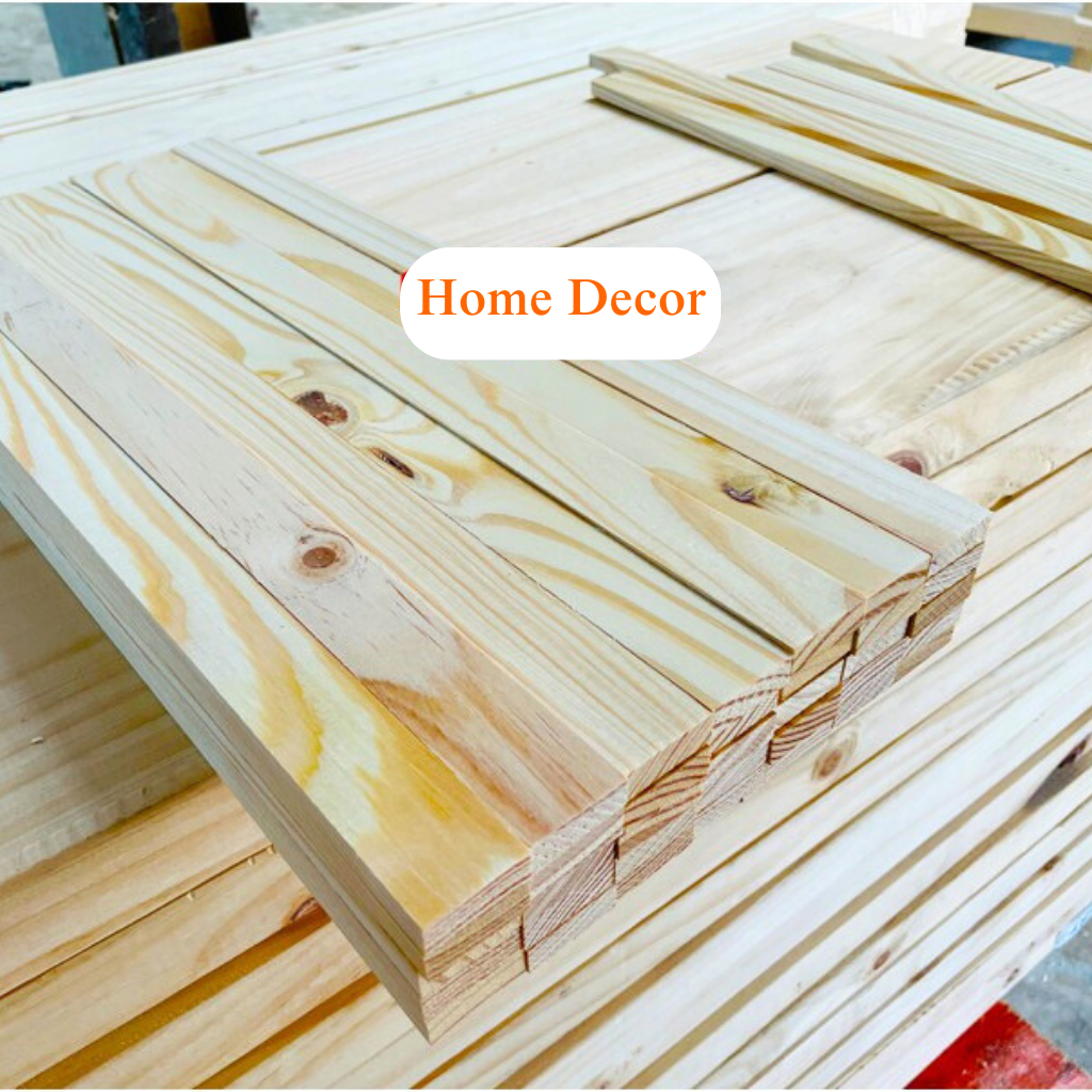 Thanh Nan Gỗ Thông Bào Sẵn Giá Rẻ, Gỗ Thông Xẻ Thanh Dày 1cm x 3cm x Dài 50cm Dùng Làm Nẹp Chỉ Decor