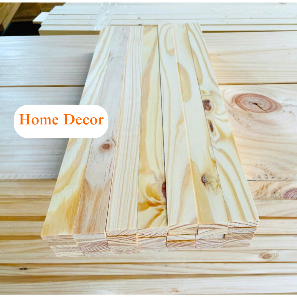 Thanh Nan Gỗ Thông Bào Sẵn Giá Rẻ, Gỗ Thông Xẻ Thanh Dày 1cm x 3cm x Dài 50cm Dùng Làm Nẹp Chỉ Decor