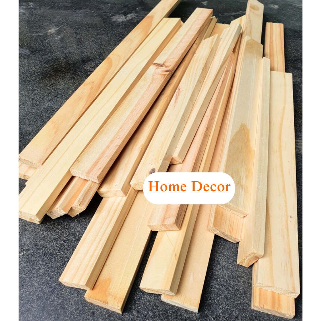 Thanh Nan Gỗ Thông Bào Sẵn Giá Rẻ, Gỗ Thông Xẻ Thanh Dày 1cm x 3cm x Dài 50cm Dùng Làm Nẹp Chỉ Decor