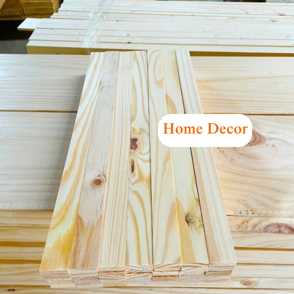Thanh Nan Gỗ Thông Bào Sẵn Giá Rẻ, Gỗ Thông Xẻ Thanh Dày 1cm x 3cm x Dài 50cm Dùng Làm Nẹp Chỉ Decor
