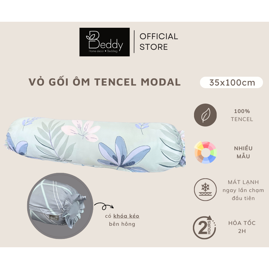 |NHIỀU MẪU| Vỏ Gối Ôm Tencel Modal Cao Cấp 35x105cm
