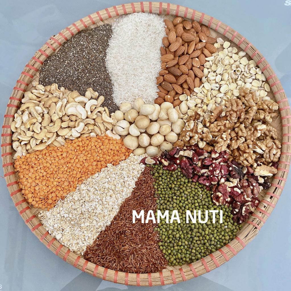 Bột Ăn Dặm Cho Bé Mama 24 Loại Hạt Sánh Mịn Thơm Ngậy Bột Dinh Dưỡng Cao Cấp Cho Bé Biếng Ăn Đầy Đủ Chất