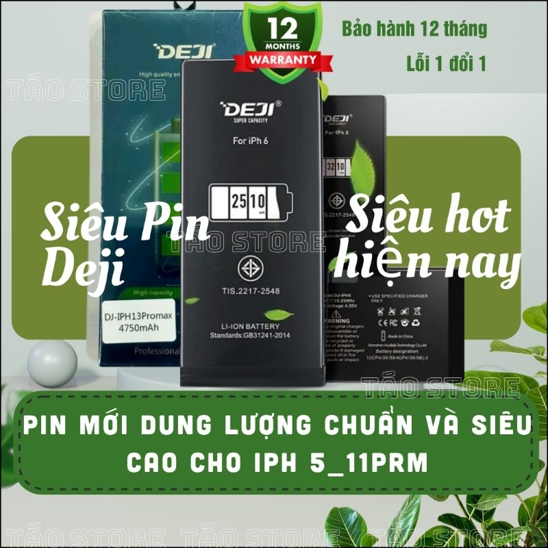 Siêu Pin Deji cho ip 5/5s/5se/6/6s/6p/6sp/7/7p/8/8p/X/Xs/Xr/XsMax/11/Pro/PRM