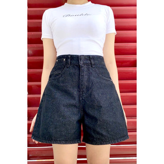 Quần Short Jeans ngố ống rộng 1 NÚT , chất jeans mềm dày dặn , Dáng Quần Ống Rộng Cực Thon Chân