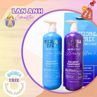 Bộ dầu gội dưỡng sinh cao cấp BIIOBEA TRIX Keratin treatment Chống rụng và kích thích mọc tóc