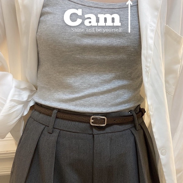 Thắt lưng nữ nhỏ xíu mini mặt chữ nhật 1CM Camcamvintage - Dây nịt thắt váy áo bản nhỏ Basic đơn giản S2