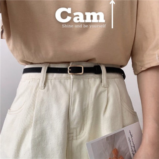 Thắt lưng nữ nhỏ xíu mini mặt chữ nhật 1CM Camcamvintage - Dây nịt thắt váy áo bản nhỏ Basic đơn giản S3