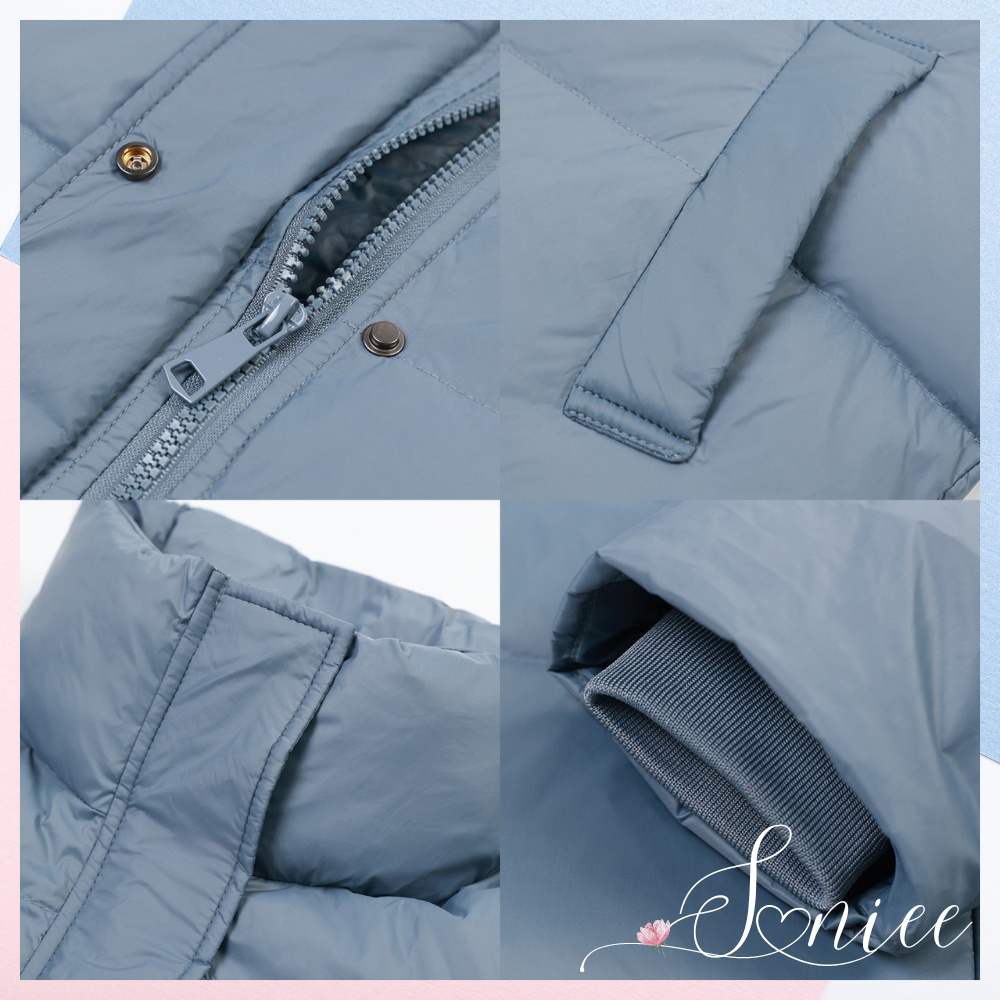 Áo phao béo trơn Hàn Quốc áo khoác ngoài nữ mùa đông Quảng Châu nhiều màu form rộng cổ trụ trẻ trung SanieeClothes