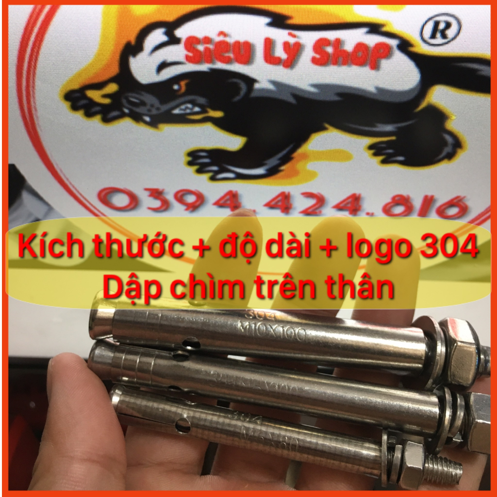 Bulong Tắc kê nở INOX 304 - Size M6 M8 M10