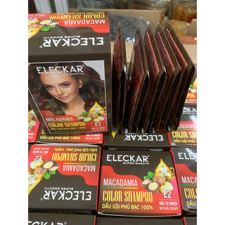 Gội tóc bạc nâu tự nhiên E2 Eleckar ( hộp 10 gói)
