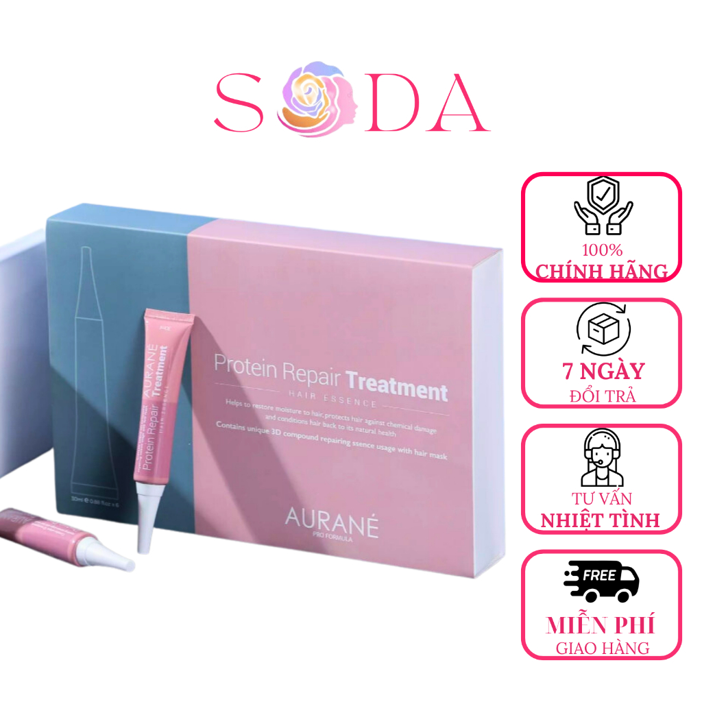 Tinh Chất Protein Dành Cho Tóc Hư Tổn Aurane Protein Repair Treament khôi phục độ bóng và mềm mại cho tóc 1 tuýp 30ml