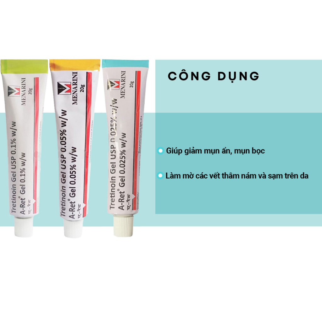 Tretinoin Aret Gel Giảm Mụn Mờ Thâm Nám
