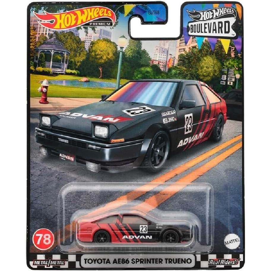 xe mô hình Hot Wheels Toyota AE86 Sprinter Trueno Boulevard Advan