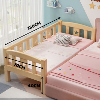 Giường cho bé gỗ thông kích thước 150x70x40cm, Giường ghép cho bé với bố mẹ có cầu thang lên xuống- Ankyo Store