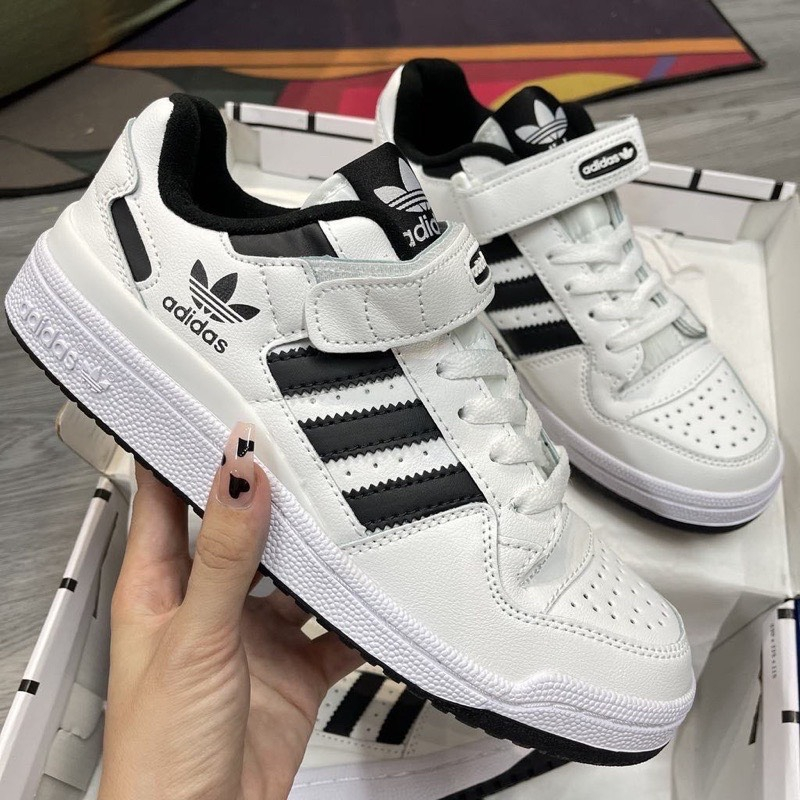 Giày thể thao nam nữ adidas 84 đế nâu Forum low 85 trắng sọc đen đỏ xám ghi, Das forum sọc xanh lá cao cấp mới nhất