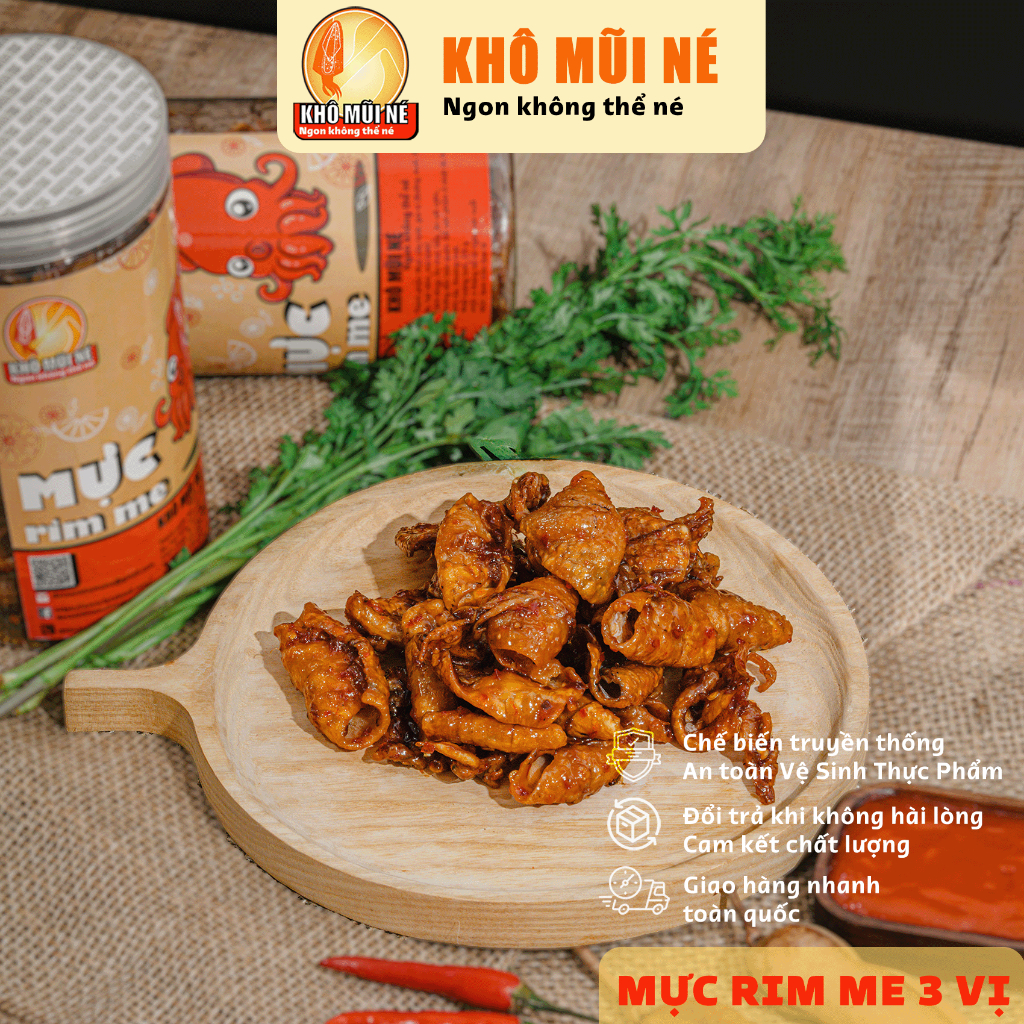 Mua Mực rim me 3 vị ĐẶC SẢN KHÔ MŨI NÉ chua cay ngọt hũ (hộp) 200g 300g ...