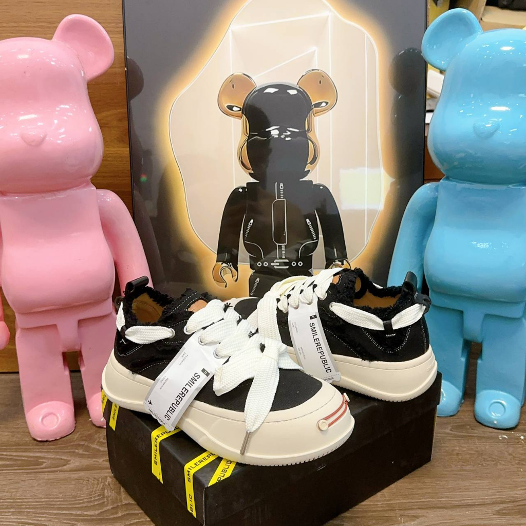 Giá Nhà Máy Sản Xuất SMILEREPUBLIC Jianji Giày Canvas Đế Dày Mặt Cười Phong Cách Jianji Influencer V4ZI