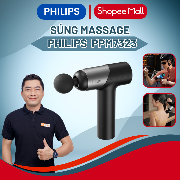 Máy Massage Cầm tay Philips PPM7323 - 7 cấp độ điều chỉnh - 6 đầu massage chuyên dụng