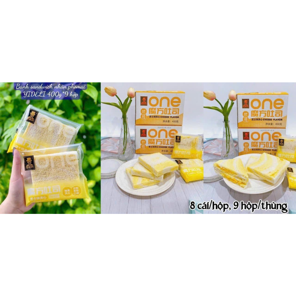 Bánh sandwich kẹp khoai môn, phômai, socola YIDELI 1 cái
