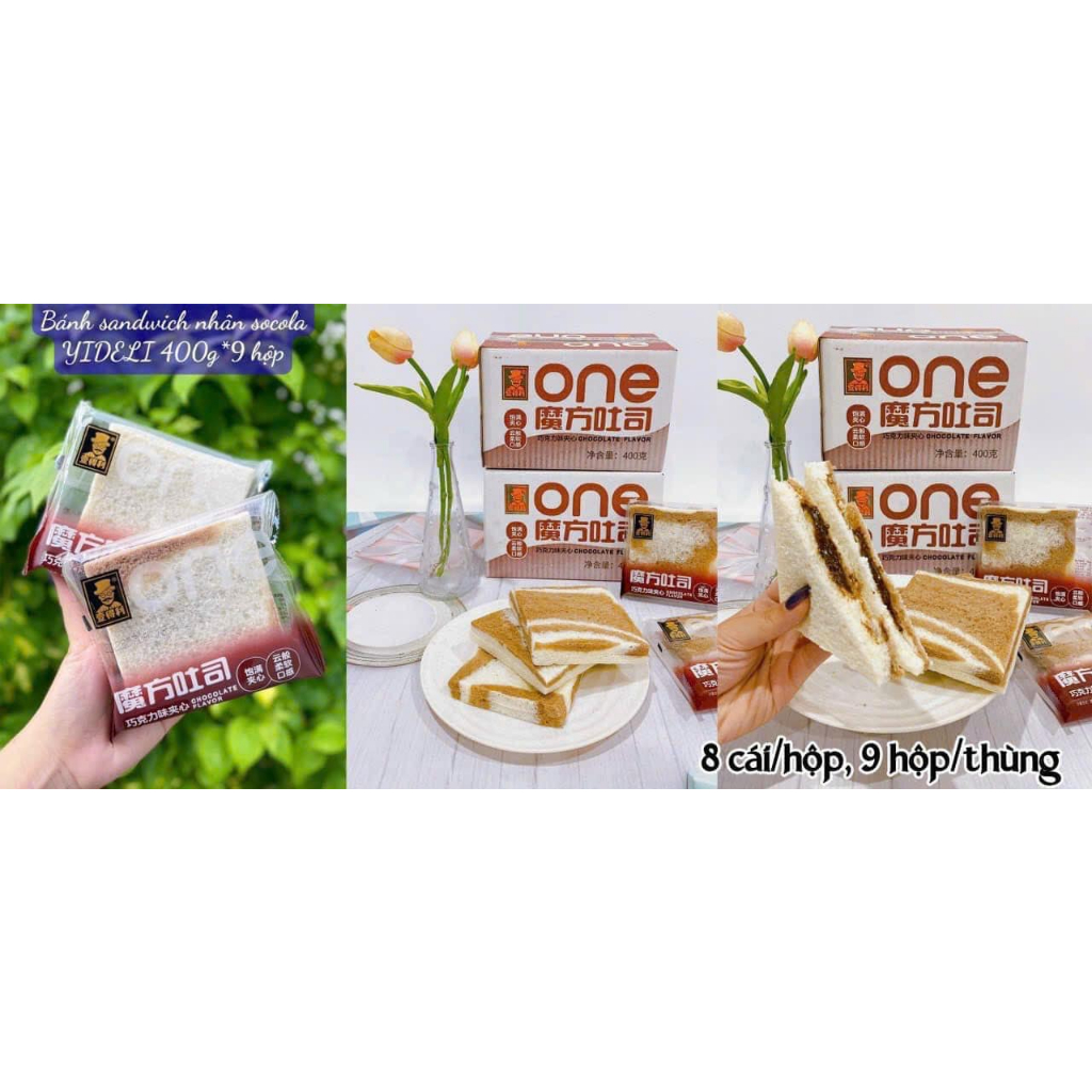 Bánh sandwich kẹp khoai môn, phômai, socola YIDELI 1 cái
